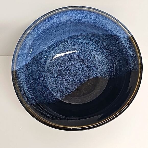 MTM Empty Bowls Handmade Ceramic Bowl Black and Blues No Chips Cracks or Repair - Picture 2 of 7